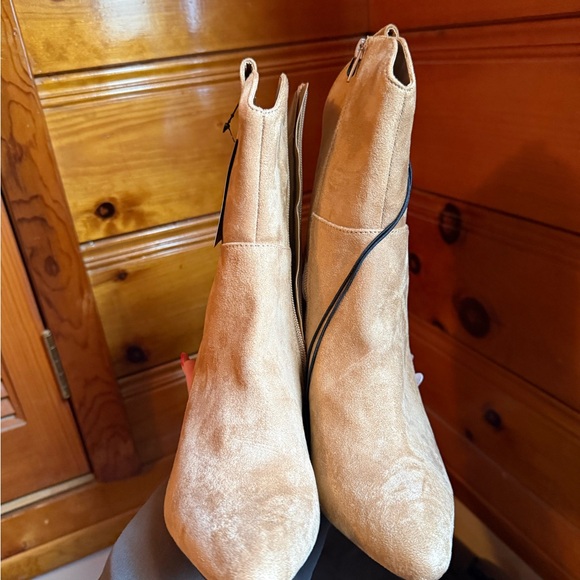 Tan Suede Ankle Boots - Picture 3 of 5